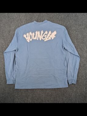 YoungLA Distressed Long Sleeve Tee - Blue - Size L - Gym Streetwear